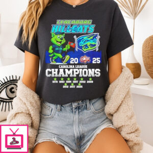 Lynchburg Hillcats 2025 Carolina League Champions Mascot T-Shirt