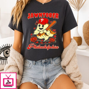 Philadelphia Phillies Jawntober Red October Ghost Halloween T-Shirt