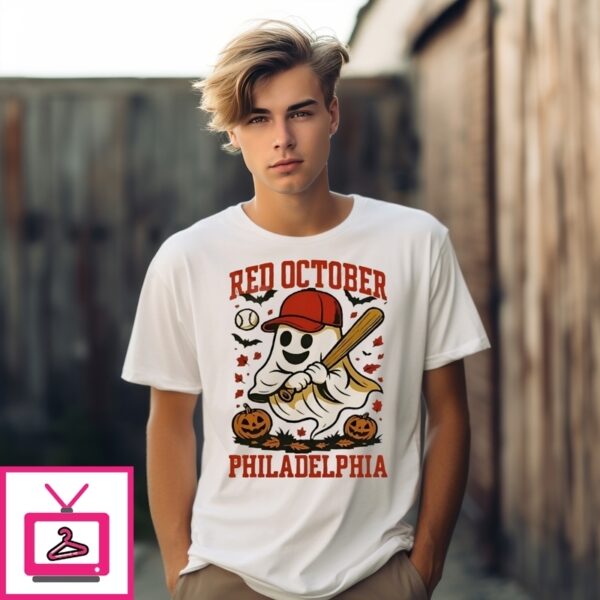 Philadelphia Phillies Red October Ghost Halloween T-Shirt