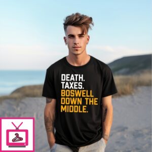 Pittsburgh Steelers Death Taxes Boswell Down The Middle T-Shirt