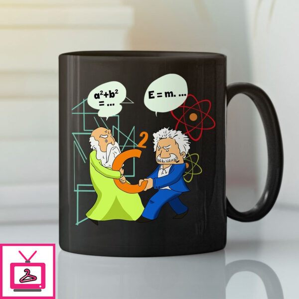 Pythagoras Fights Einstein Mug Emc2