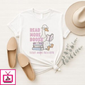 Read More Books Fight More Fascists Duck T-Shirt