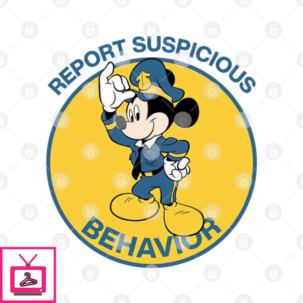 Report Suspicious Behavior Mug Mickey Mouse Cop