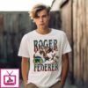 Roger Federer Tennis With Trophy  Wimbledon Vintage T-Shirt
