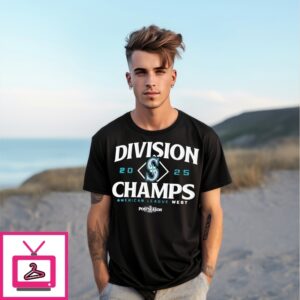 Seattle Mariners Al West Division Champs 2025 Locker Room  T-Shirt