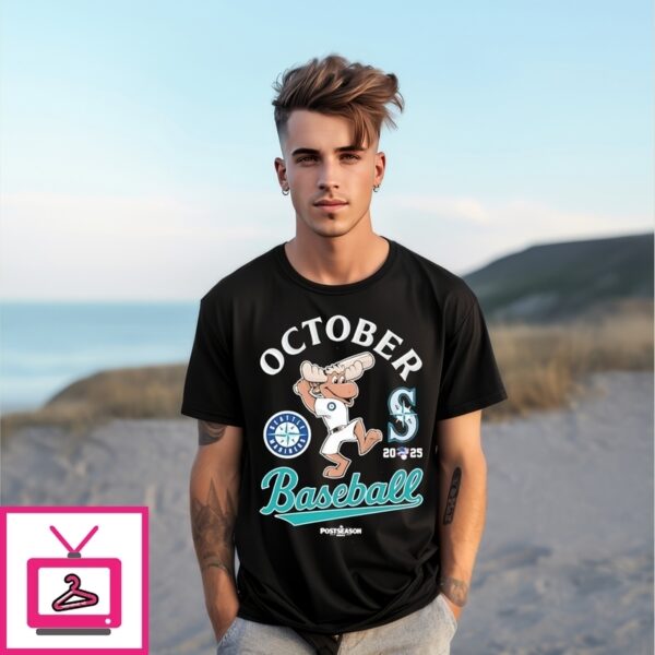 Seattle Mariners Baseball 2025 Postseason Mascot T-Shirt