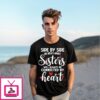 Side By Side Or Miles Apart Sisters Will Always Be Connected By Heart T-Shirt