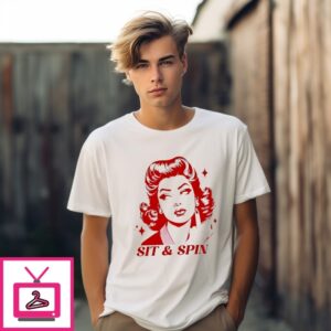 Sit And Lady Girl Middle Finger T-Shirt
