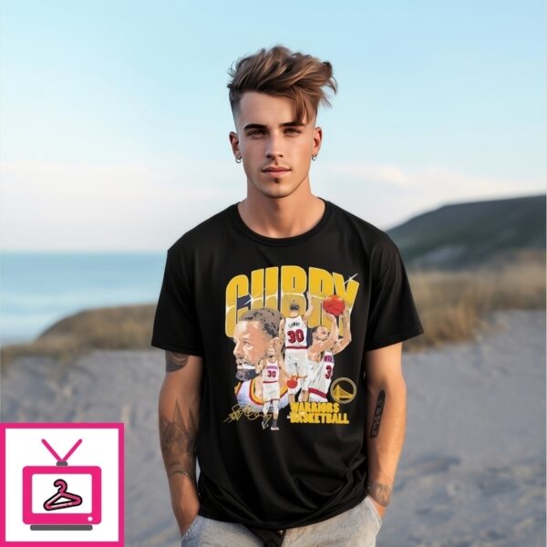 Stephen Curry Golden State Warriors Collage Signature Vintage T-Shirt