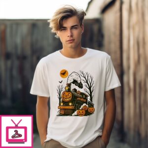 Trains Pumpkin Halloween T-Shirt