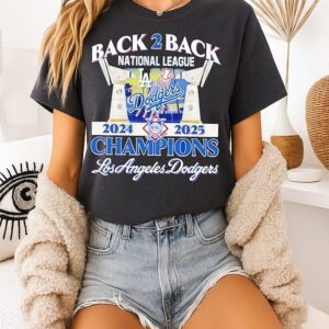 2025 National League Champions Los Angeles Dodgers Back 2 Back T-Shirt 2025 National League Champions Los Angeles Dodgers Back 2 Back T-Shirt