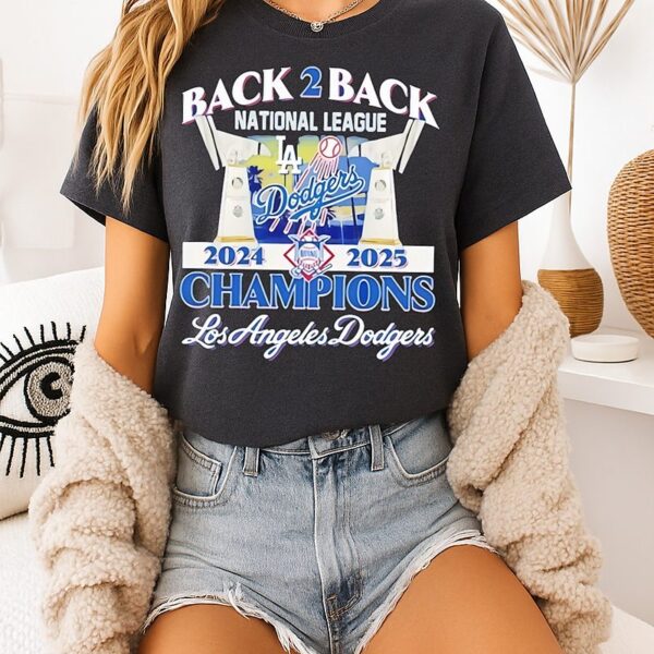 2025 National League Champions Los Angeles Dodgers Back 2 Back T-Shirt