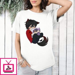 Aaron Lycan With Waifu Aphmau T-Shirt
