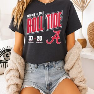 Alabama Crimson Tide Vs Tennessee Volunteers 2025 Score T-Shirt Alabama Crimson Tide Vs Tennessee Volunteers 2025 Score T-Shirt