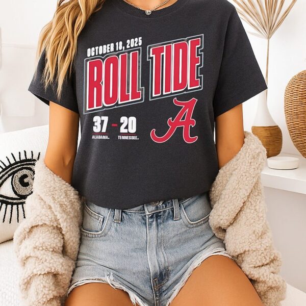 Alabama Crimson Tide Vs Tennessee Volunteers 2025 Score T-Shirt