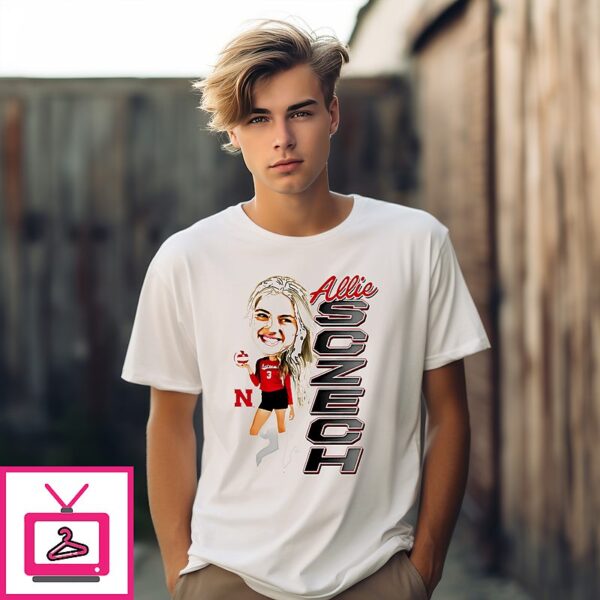 Allie Sczech Nebraska Volleyball Caricature T-Shirt