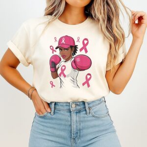 American Women Black African Fight Breast Cancer Pink Ribbon T-Shirt American Women Black African Fight Breast Cancer Pink Ribbon T-Shirt