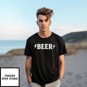 Angela Belcamino Wearing Beer Lightning T-Shirt Angela Belcamino Wearing Beer Lightning T-Shirt