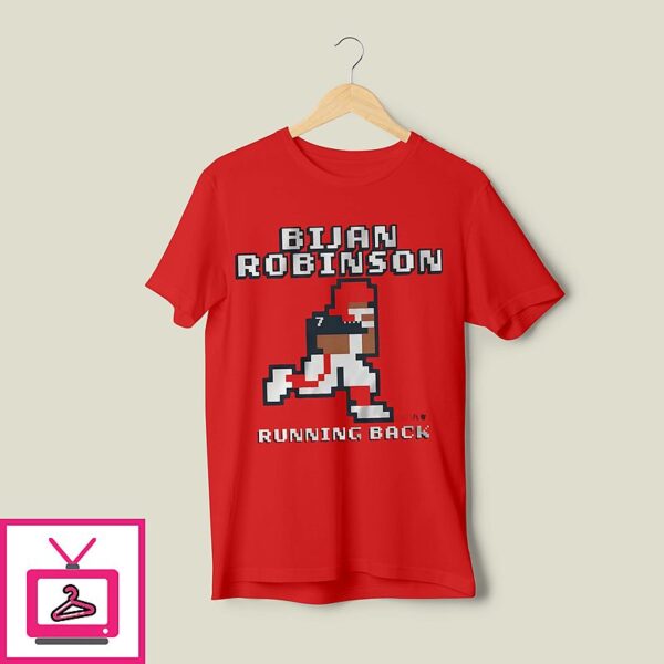 Bijan Robinson Running Back Pixel Game Baller T-Shirt