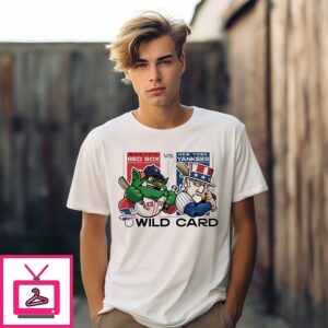 Boston Red Sox Vs New York Yankees 2025 Al Wild Card Mascot T-Shirt Boston Red Sox Vs New York Yankees 2025 Al Wild Card Mascot T-Shirt