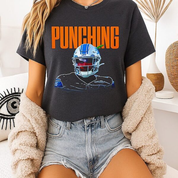 Brian Branch Punching Detroit Lions T-Shirt