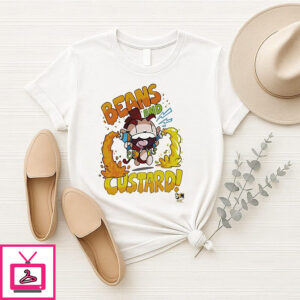 Bunny Vs Monkey Beans And Custard Cartoon T-Shirt