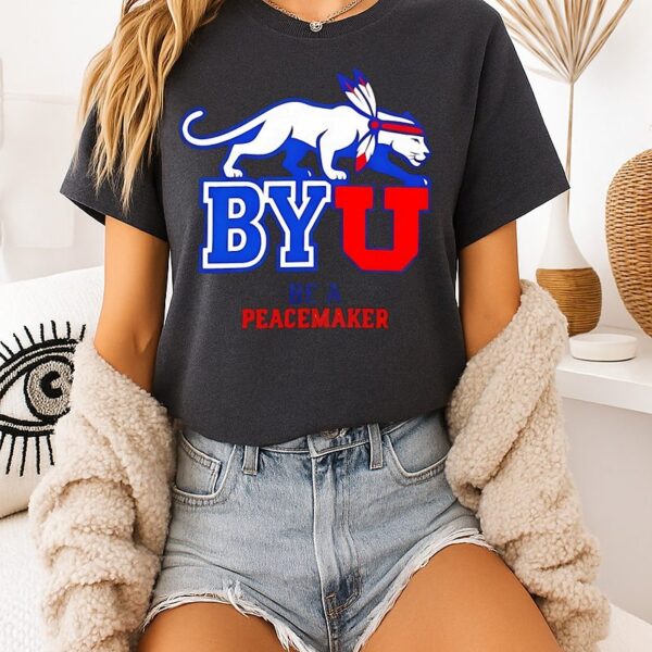 Byu Be A Peacemaker Logo T-Shirt
