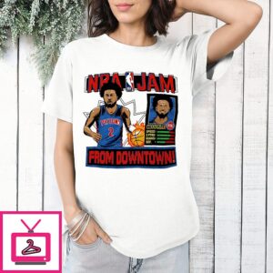 Cade Cunningham Detroit Pistons NBA Jam From Downtown Classic Video Game T-Shirt Cade Cunningham Detroit Pistons NBA Jam From Downtown Classic Video Game T-Shirt