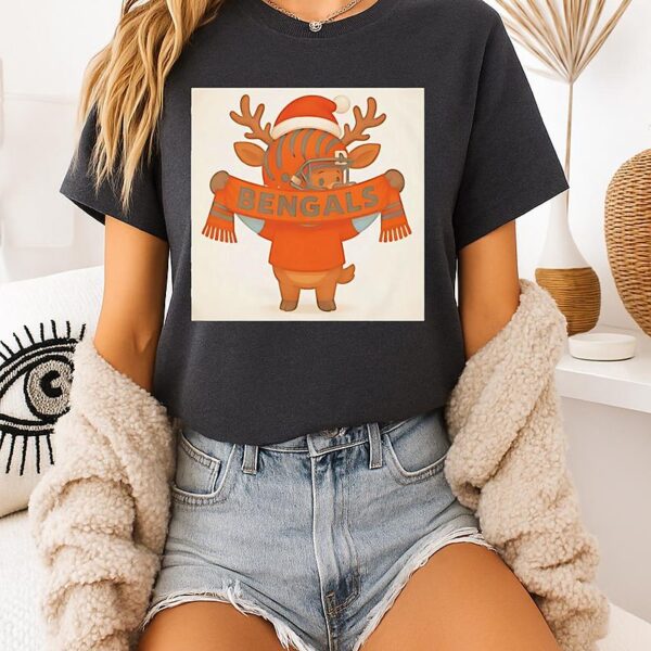 Cincinnati Bengals Reindeer Cute Christmas 2025 T-Shirt