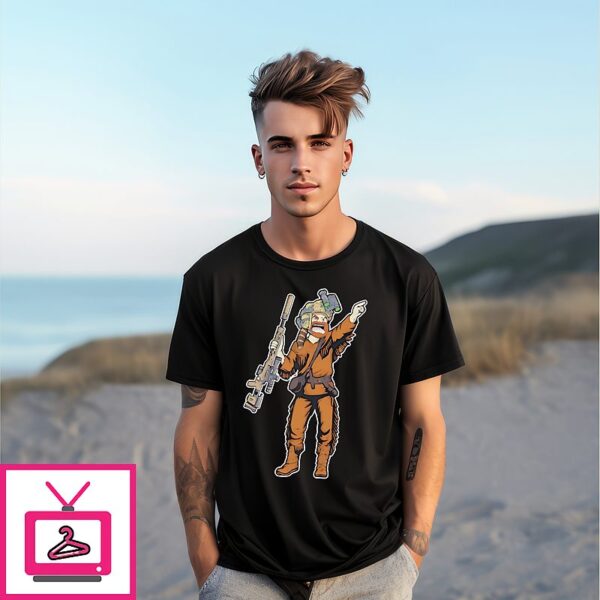 Davy Crockett Mountaineer Cartoon T-Shirt