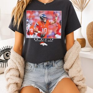 Denver Broncos Bo Nix October 19 2025 NFL Flash Features Week 7 Photo T-Shirt