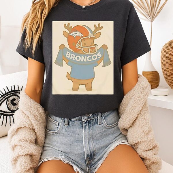 Denver Broncos Reindeer Cute Christmas 2025 T-Shirt