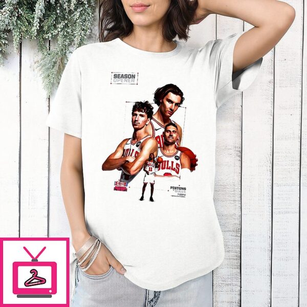 Detroit Pistons Vs Chicago Bulls NBA 2025 Season Opener T-Shirt