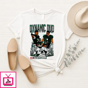 Dynamic Duos Hurts Barkley Philadelphia Eagles City Skyline T-Shirt