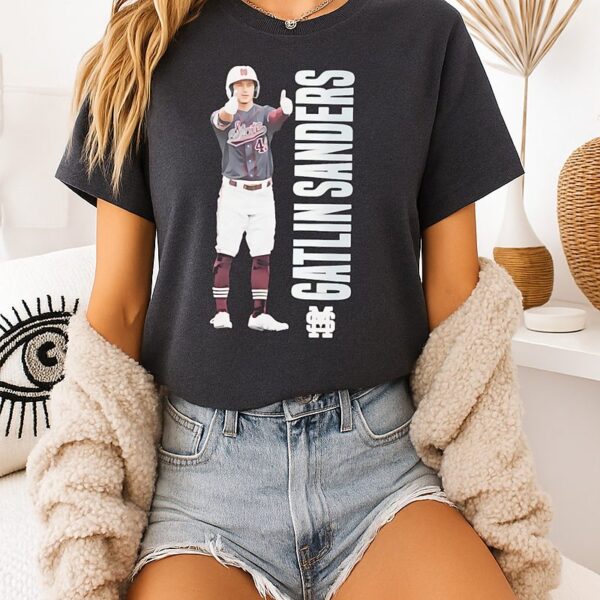 Gatlin Sanders Mississippi State Baseball Portrait T-Shirt
