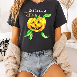 God Is Good Pumpkin Head Halloween T-Shirt