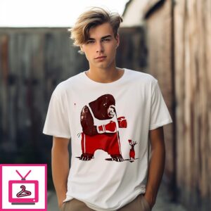 Gorilla Boxing Kangaroo Cartoon T-Shirt