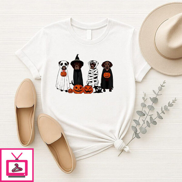Halloween Brown Labrador Dog X Ghost T-Shirt