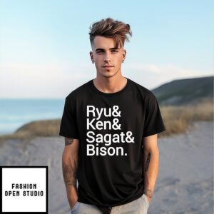 Ian Watkins Wearing Ryu Ken Sagat Bison T-Shirt