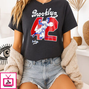 Jackie Robinson Dodgers Legends Collection Vintage Logo T-Shirt