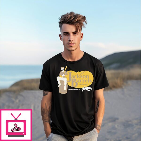 Jackson Barrels Jackson Merrill 3 San Diego Baseball Signature T-Shirt