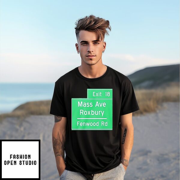 Joe Mazzulla Celtic Wearing Exit 18 Mass Ave Roxbury T-Shirt