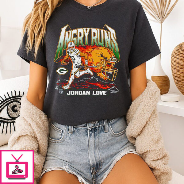 Jordan Love Gb Packers Angry Runs 2025 T-Shirt