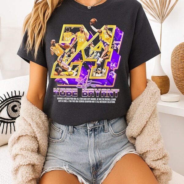 Kobe Bryant Los Angeles Lakers Winning A Record Four NBA All-Star Game Vintage T-Shirt