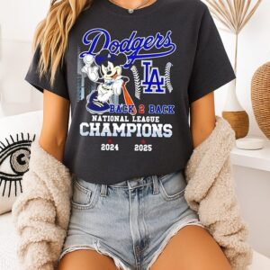 Los Angeles Dodgers 2025 National League Champions Back 2 Back T-Shirt