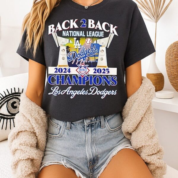 Los Angeles Dodgers National League Champions Back 2 Back T-Shirt