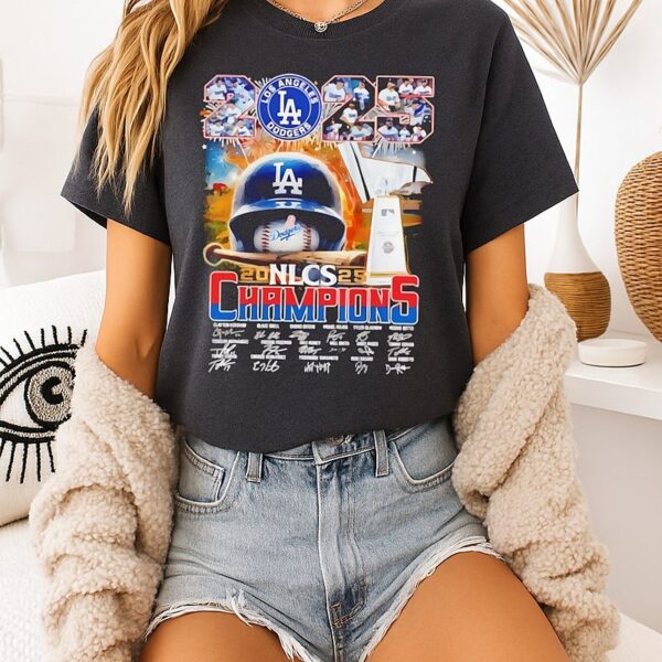 Los Angeles Dodgers Nlcs 2025 Signatures T-Shirt