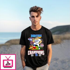 Los Angeles Dodgers Stomp Arizona Diamondbacks Mascot 2025 Nl West Division Champions T-Shirt Los Angeles Dodgers Stomp Arizona Diamondbacks Mascot 2025 Nl West Division Champions T-Shirt