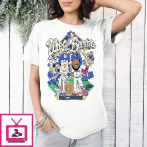 Los Angeles Dodgers Vs Tornato Bkue Jays World Beeries 2025 Funny Caricature T-Shirt