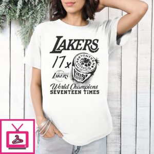 Los Angeles Lakers 17x World Champions Rings Seventeen Times T-Shirt